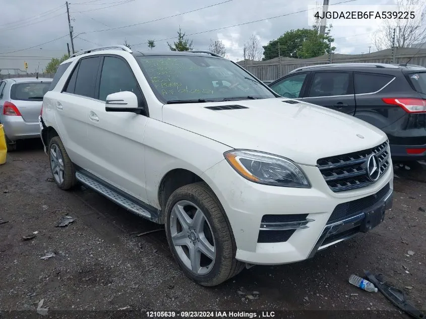 2015 Mercedes-Benz M-Class VIN: 4JGDA2EB6FA539225 Lot: 12105639