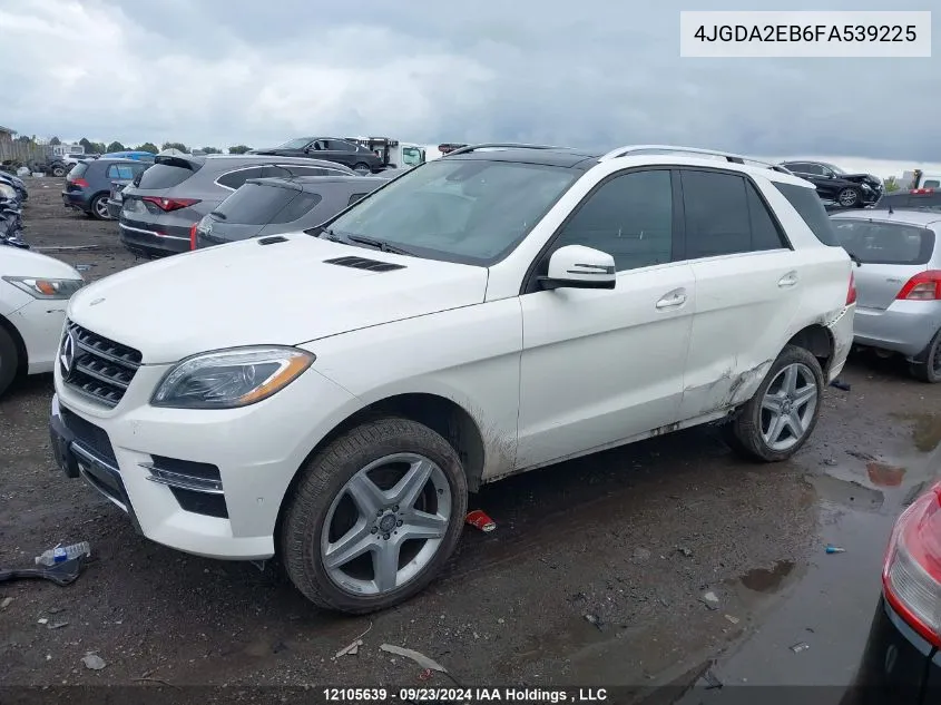 2015 Mercedes-Benz M-Class VIN: 4JGDA2EB6FA539225 Lot: 12105639