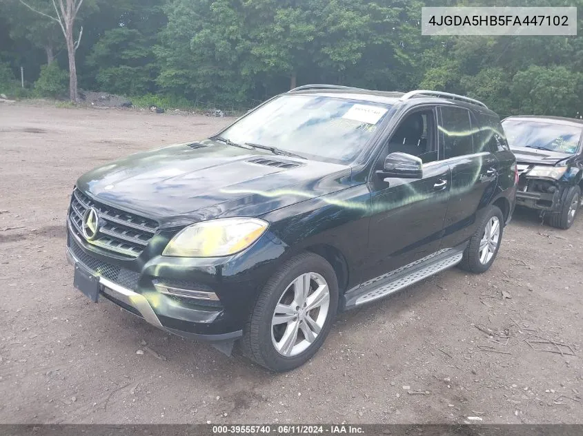 2015 Mercedes-Benz Ml 350 4Matic VIN: 4JGDA5HB5FA447102 Lot: 39555740