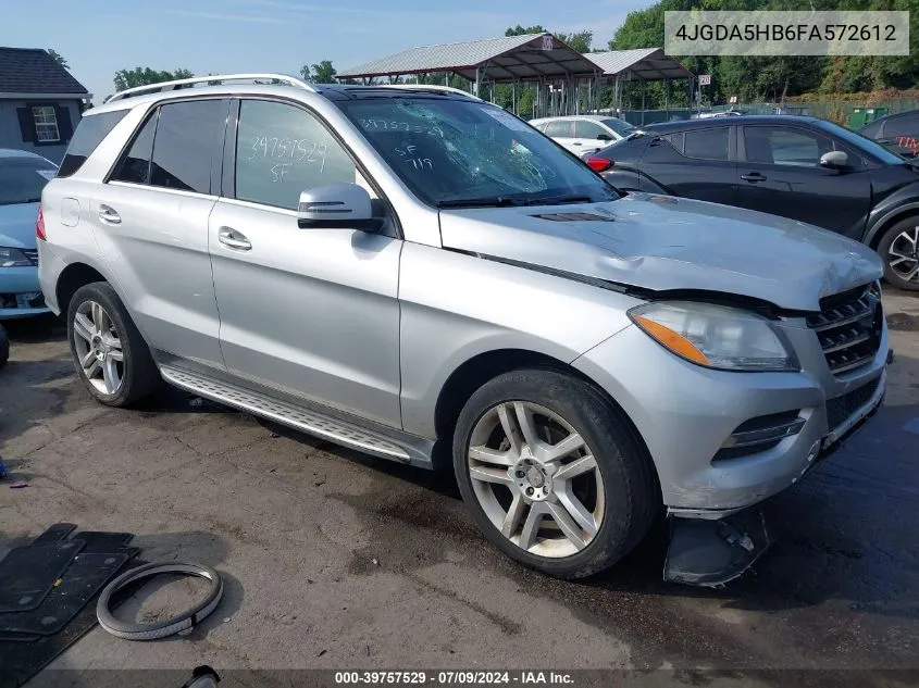 2015 Mercedes-Benz Ml 350 4Matic VIN: 4JGDA5HB6FA572612 Lot: 39757529