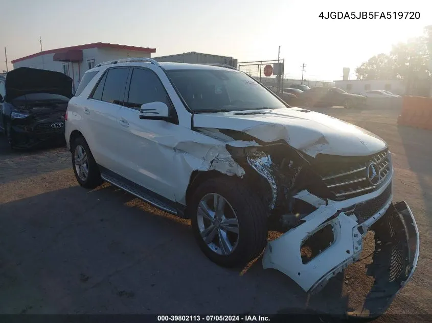 2015 Mercedes-Benz Ml 350 VIN: 4JGDA5JB5FA519720 Lot: 39802113