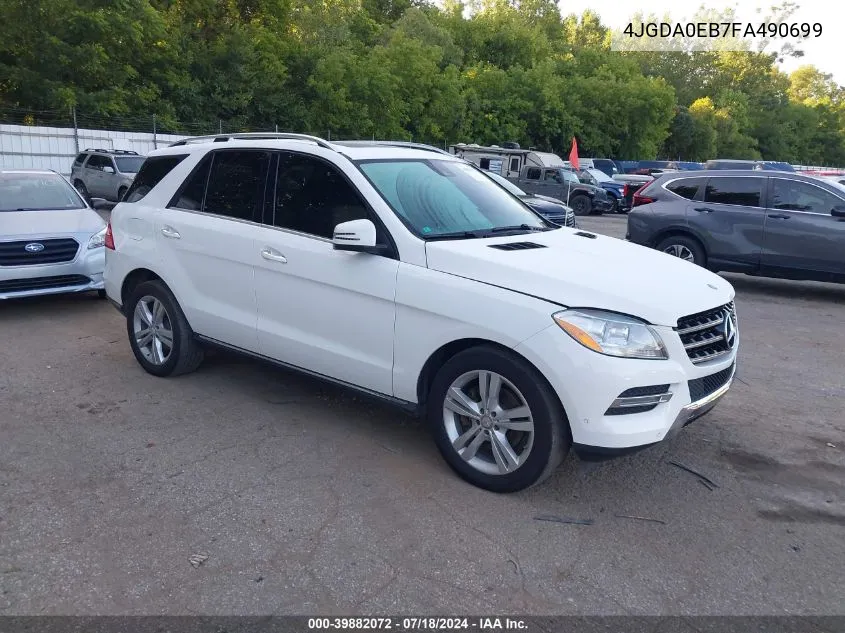 2015 Mercedes-Benz Ml 250 Bluetec 4Matic VIN: 4JGDA0EB7FA490699 Lot: 39882072