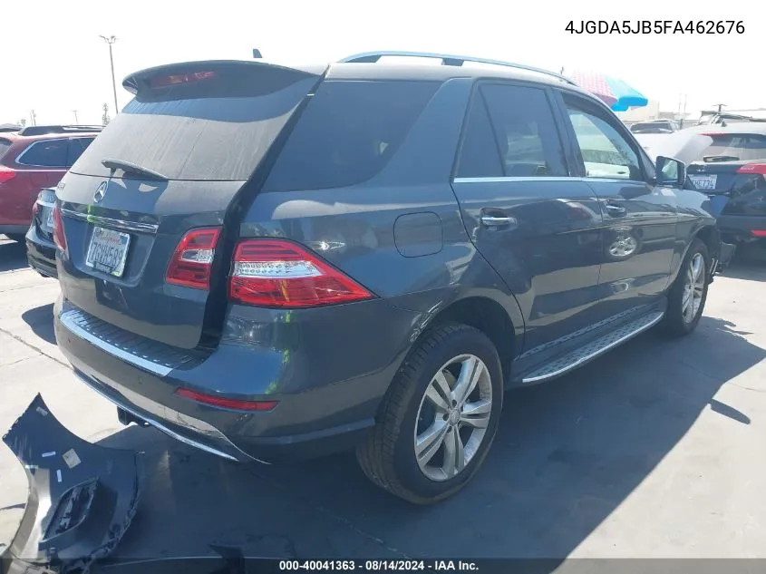 2015 Mercedes-Benz Ml 350 VIN: 4JGDA5JB5FA462676 Lot: 40041363