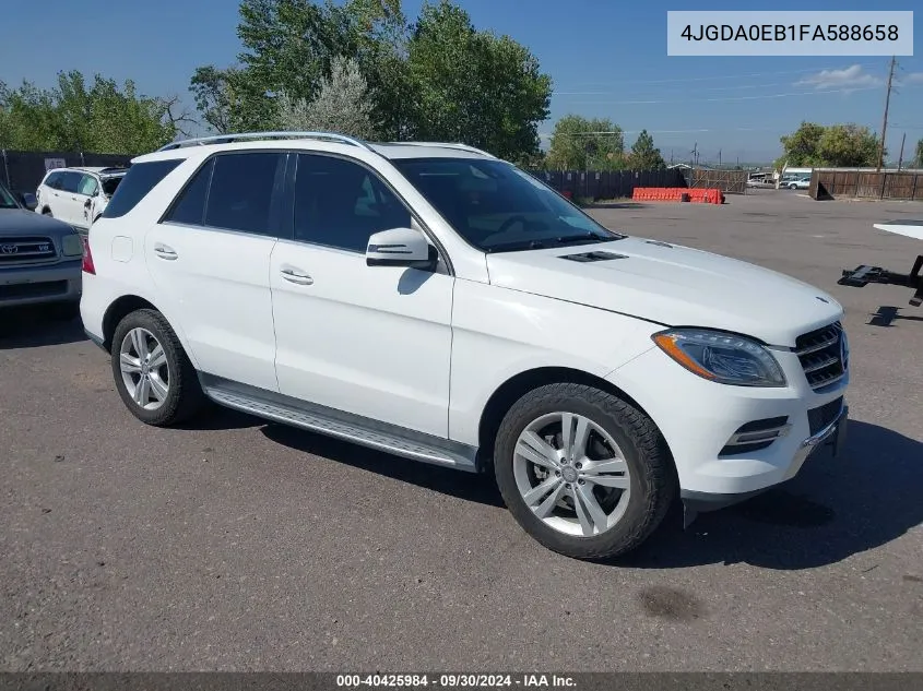 2015 Mercedes-Benz Ml 250 Bluetec 4Matic VIN: 4JGDA0EB1FA588658 Lot: 40425984