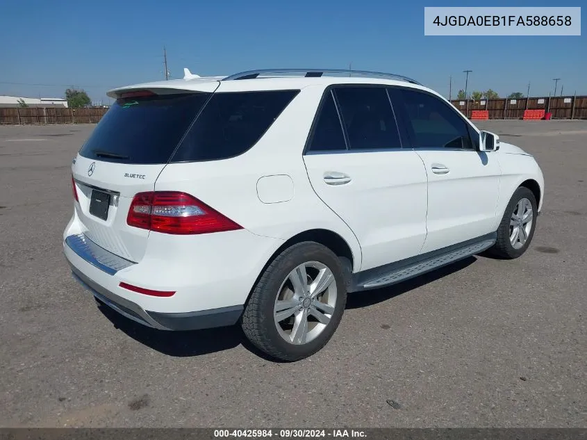 2015 Mercedes-Benz Ml 250 Bluetec 4Matic VIN: 4JGDA0EB1FA588658 Lot: 40425984