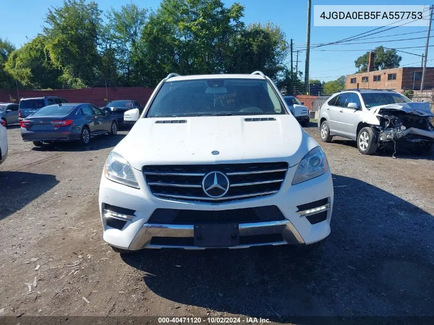 2015 Mercedes-Benz Ml 250 Bluetec 4Matic VIN: 4JGDA0EB5FA557753 Lot: 40471120