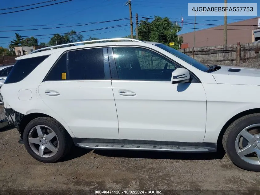 2015 Mercedes-Benz Ml 250 Bluetec 4Matic VIN: 4JGDA0EB5FA557753 Lot: 40471120