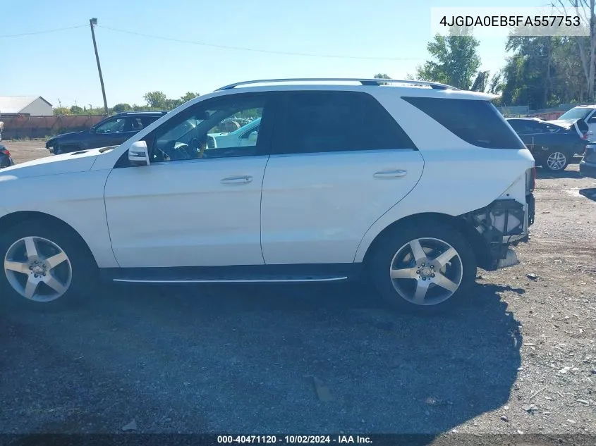 2015 Mercedes-Benz Ml 250 Bluetec 4Matic VIN: 4JGDA0EB5FA557753 Lot: 40471120