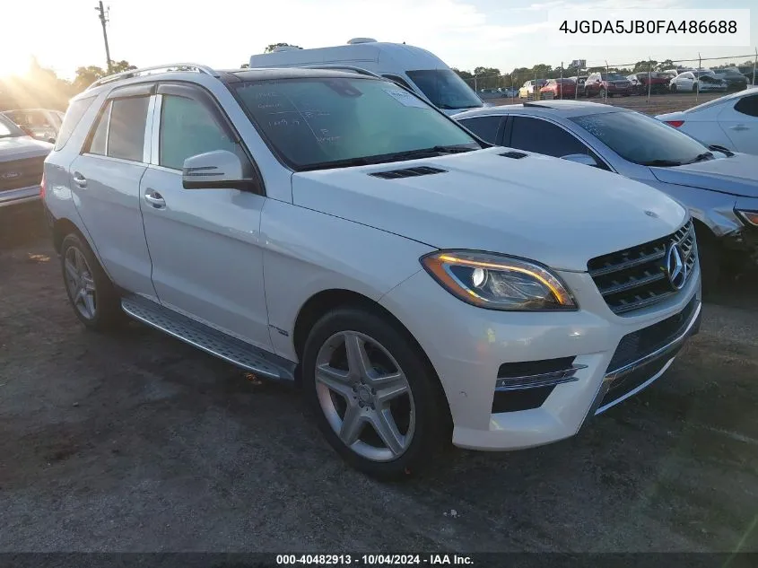 2015 Mercedes-Benz Ml 350 VIN: 4JGDA5JB0FA486688 Lot: 40482913