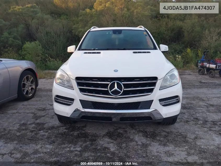 2015 Mercedes-Benz Ml 350 VIN: 4JGDA5JB1FA474307 Lot: 40540989