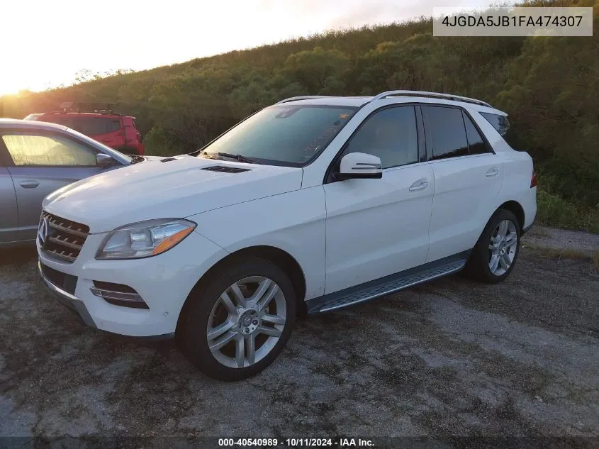 2015 Mercedes-Benz Ml 350 VIN: 4JGDA5JB1FA474307 Lot: 40540989