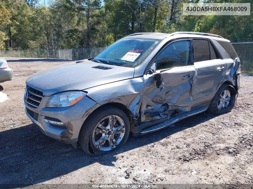 2015 Mercedes-Benz Ml 350 4Matic VIN: 4JGDA5HBXFA468009 Lot: 40568679