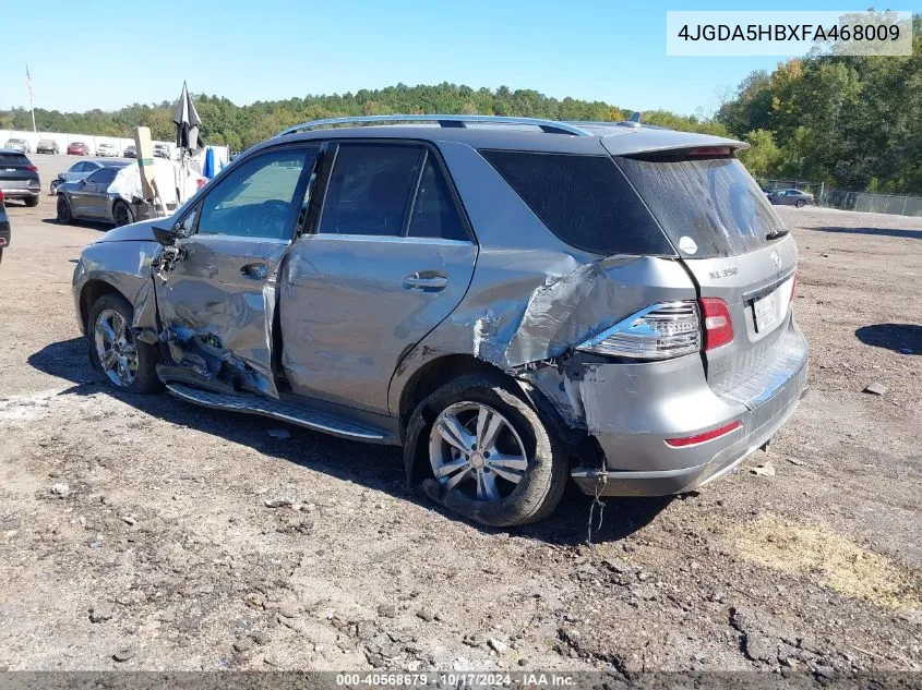 2015 Mercedes-Benz Ml 350 4Matic VIN: 4JGDA5HBXFA468009 Lot: 40568679