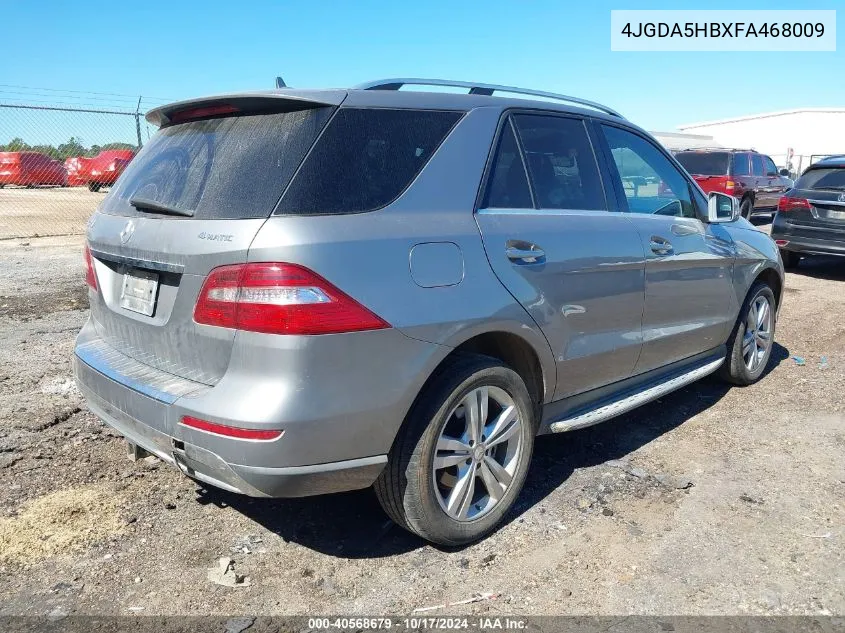 2015 Mercedes-Benz Ml 350 4Matic VIN: 4JGDA5HBXFA468009 Lot: 40568679