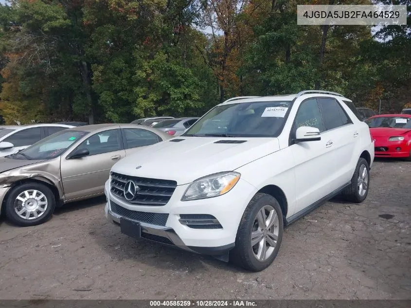 2015 Mercedes-Benz Ml 350 VIN: 4JGDA5JB2FA464529 Lot: 40585259