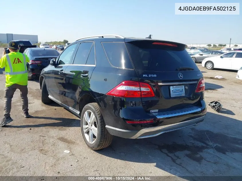 2015 Mercedes-Benz Ml 250 Bluetec 4Matic VIN: 4JGDA0EB9FA502125 Lot: 40587906