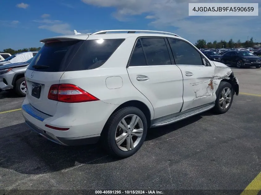 2015 Mercedes-Benz Ml 350 VIN: 4JGDA5JB9FA590659 Lot: 40591295