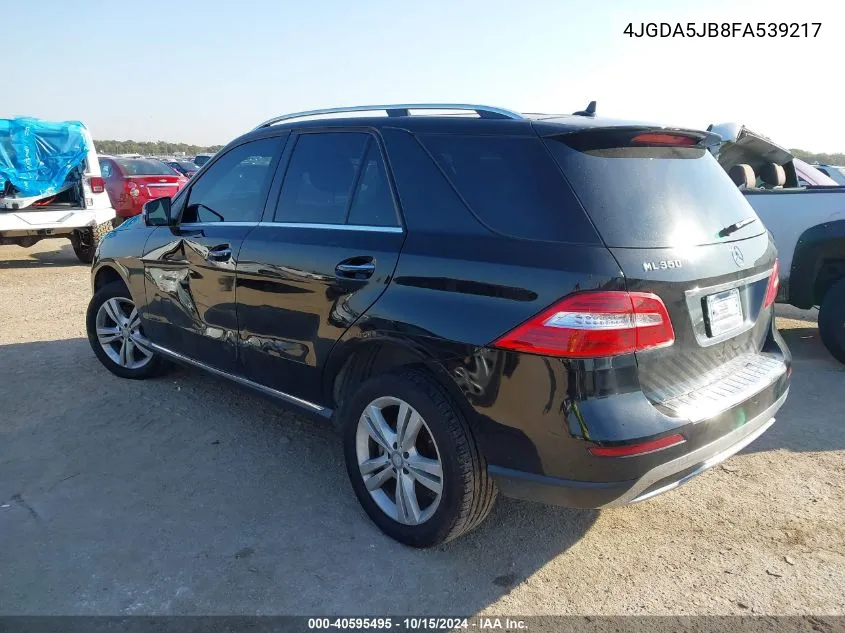 2015 Mercedes-Benz Ml 350 VIN: 4JGDA5JB8FA539217 Lot: 40595495