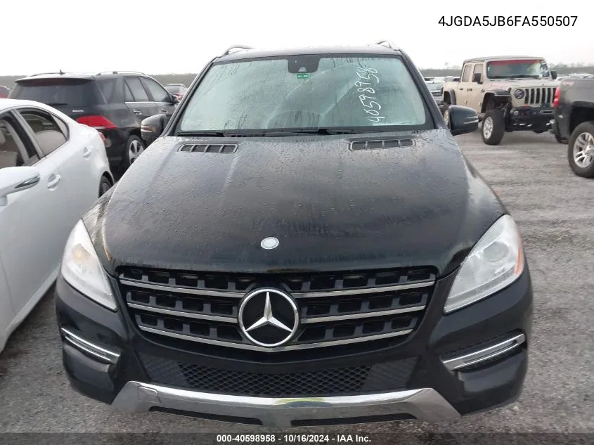 2015 Mercedes-Benz Ml 350 VIN: 4JGDA5JB6FA550507 Lot: 40598958