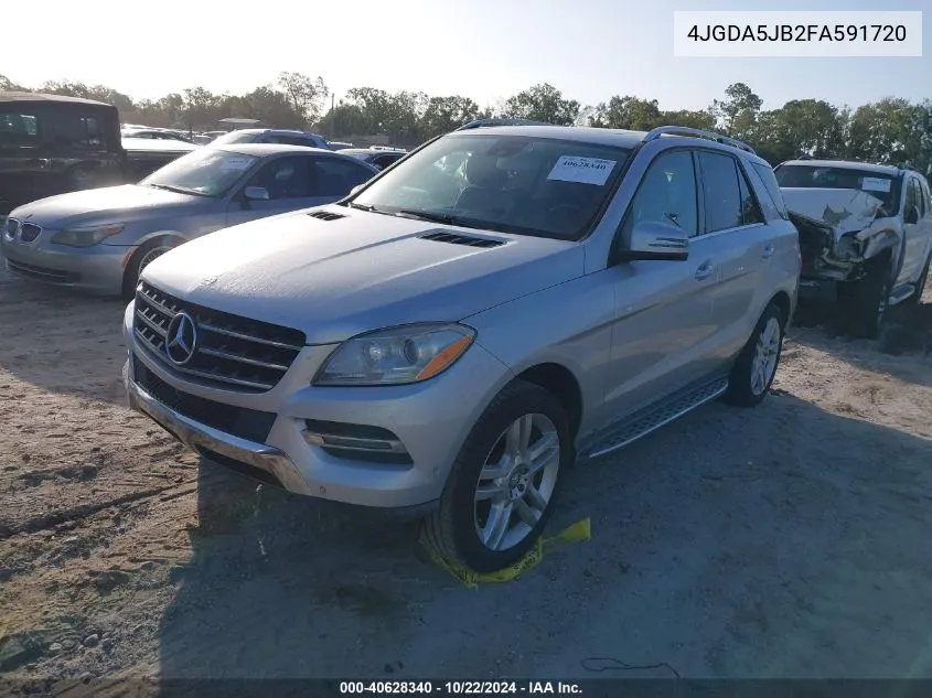 2015 Mercedes-Benz Ml 350 VIN: 4JGDA5JB2FA591720 Lot: 40628340