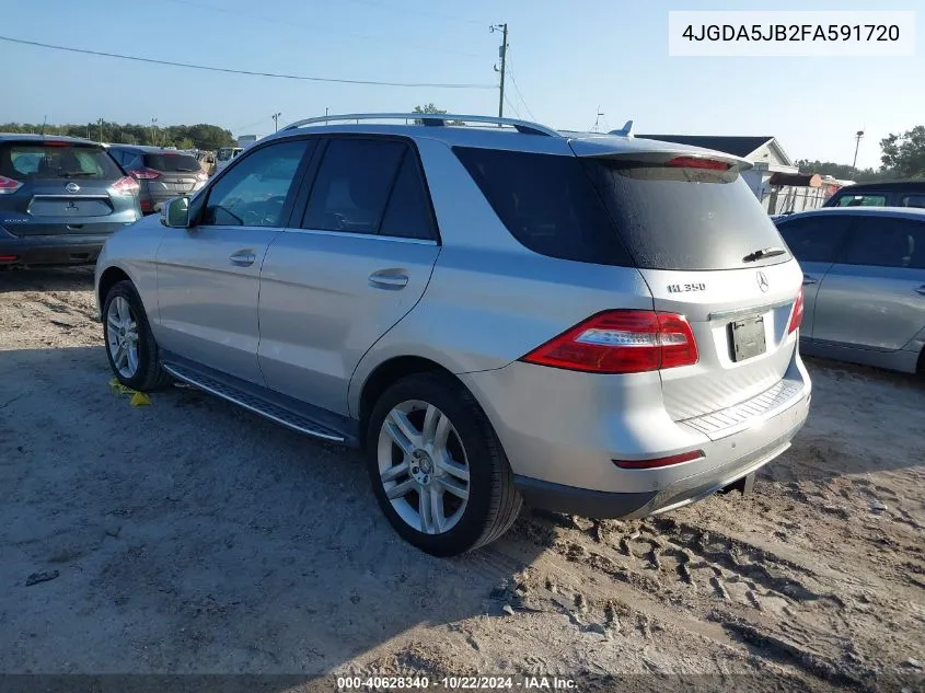 2015 Mercedes-Benz Ml 350 VIN: 4JGDA5JB2FA591720 Lot: 40628340