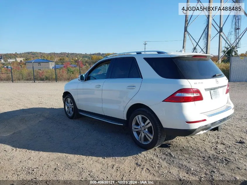 2015 Mercedes-Benz Ml 350 4Matic VIN: 4JGDA5HBXFA488485 Lot: 40630121