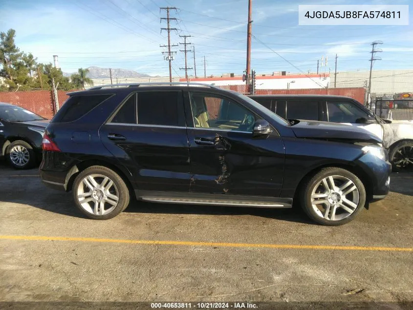 2015 Mercedes-Benz Ml 350 VIN: 4JGDA5JB8FA574811 Lot: 40653811