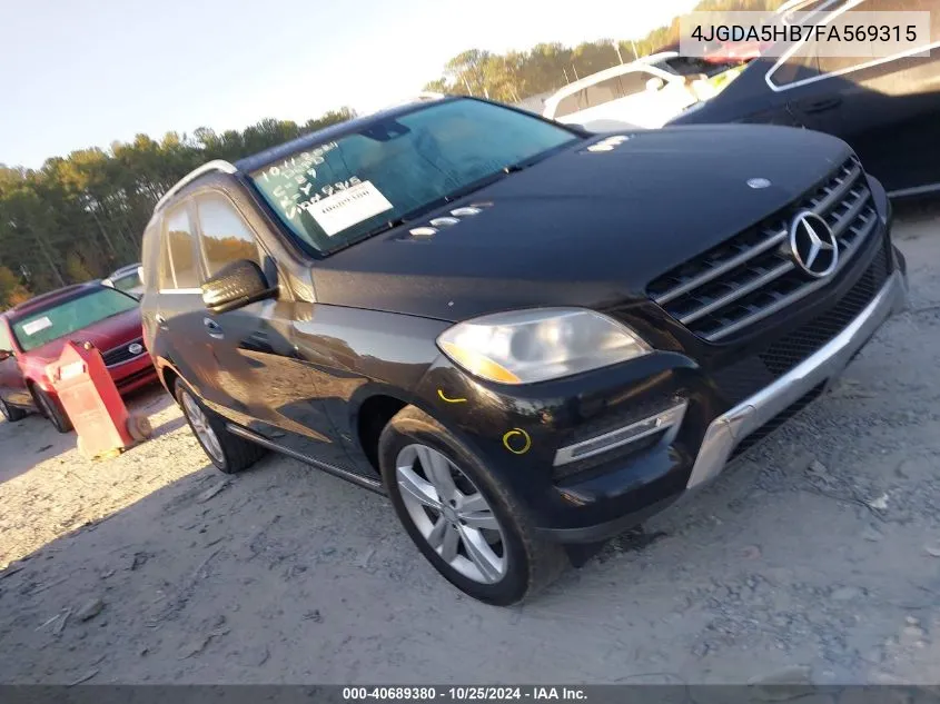 2015 Mercedes-Benz Ml 350 4Matic VIN: 4JGDA5HB7FA569315 Lot: 40689380