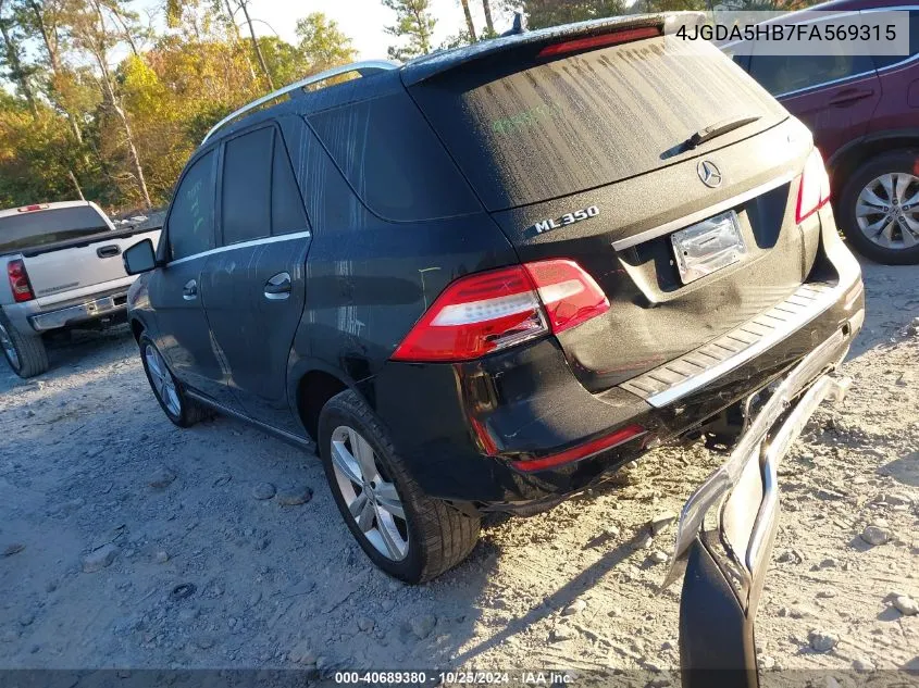 2015 Mercedes-Benz Ml 350 4Matic VIN: 4JGDA5HB7FA569315 Lot: 40689380