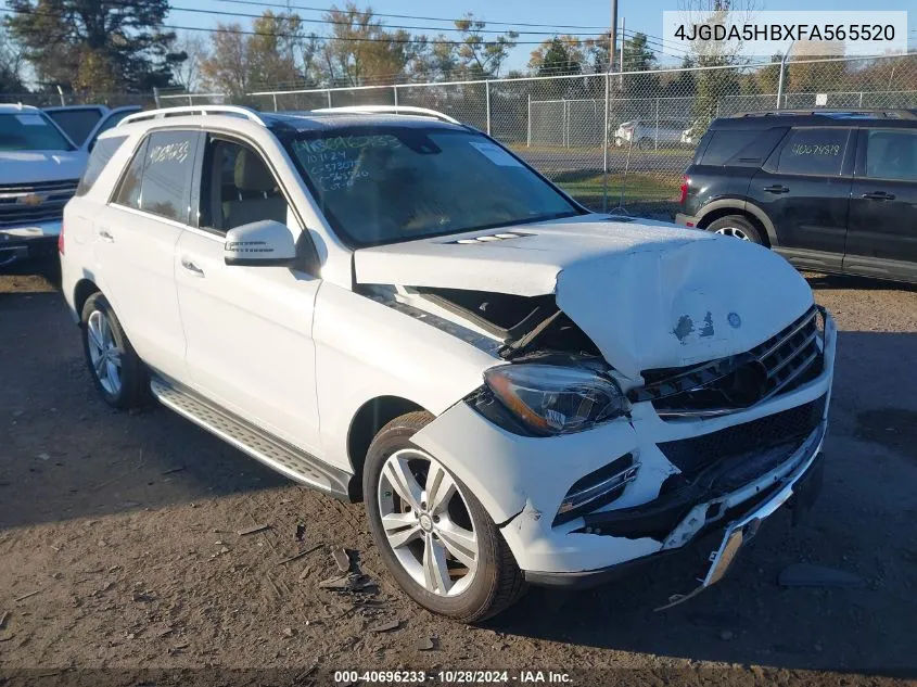 2015 Mercedes-Benz Ml 350 4Matic VIN: 4JGDA5HBXFA565520 Lot: 40696233