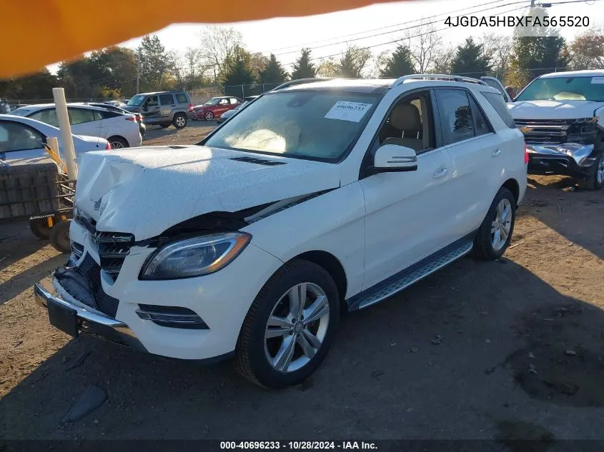 2015 Mercedes-Benz Ml 350 4Matic VIN: 4JGDA5HBXFA565520 Lot: 40696233