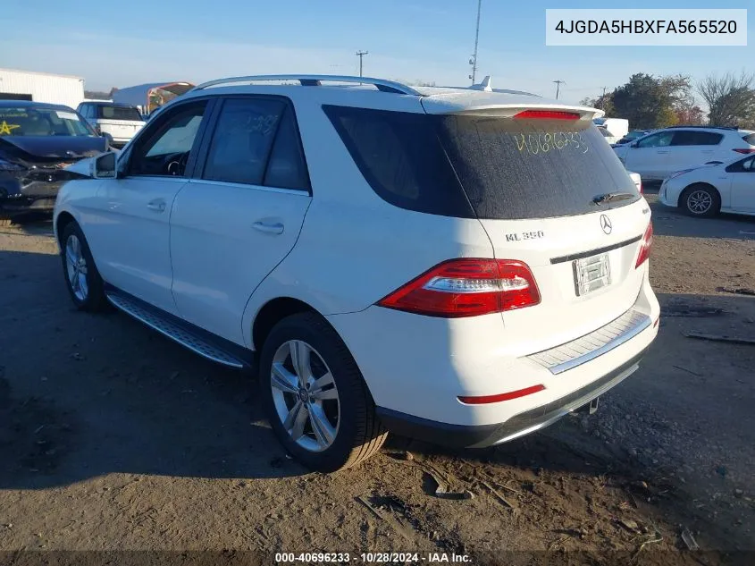 2015 Mercedes-Benz Ml 350 4Matic VIN: 4JGDA5HBXFA565520 Lot: 40696233