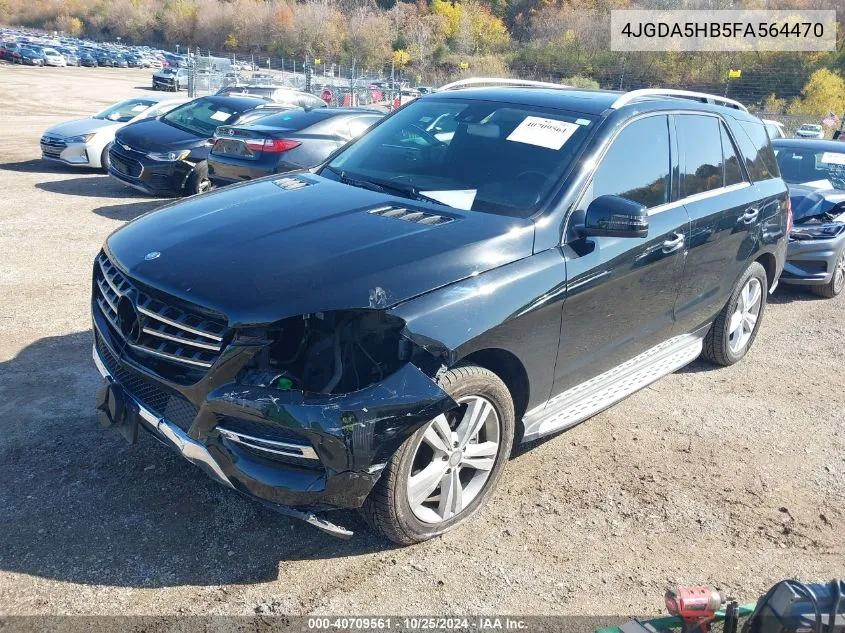 2015 Mercedes-Benz Ml 350 4Matic VIN: 4JGDA5HB5FA564470 Lot: 40709561