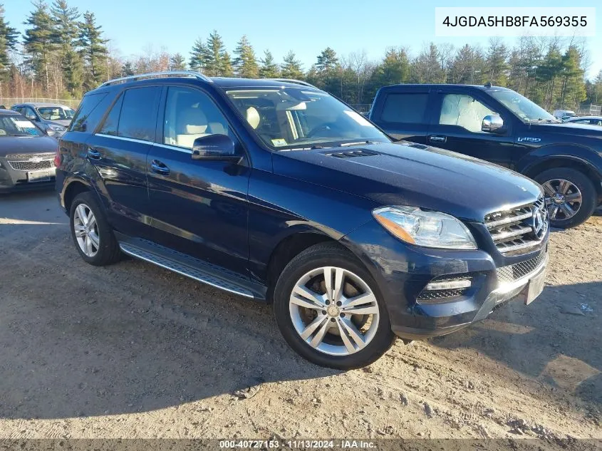 2015 Mercedes-Benz Ml 350 4Matic VIN: 4JGDA5HB8FA569355 Lot: 40727153