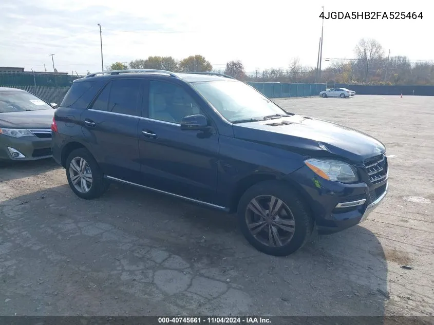 2015 Mercedes-Benz Ml 350 4Matic VIN: 4JGDA5HB2FA525464 Lot: 40745661