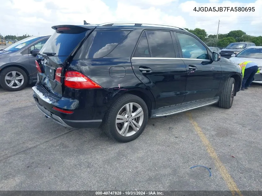 2015 Mercedes-Benz Ml 350 VIN: 4JGDA5JB7FA580695 Lot: 40747828