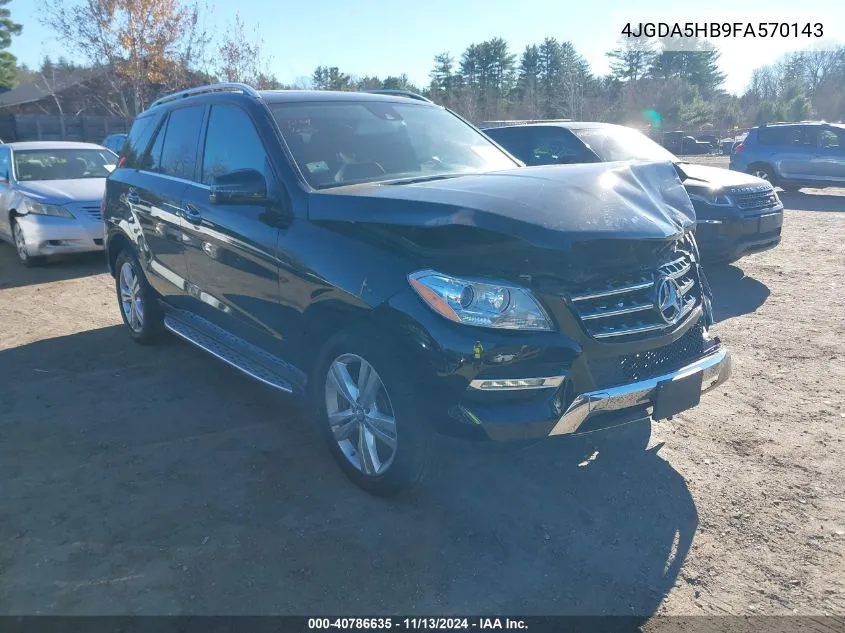 2015 Mercedes-Benz Ml 350 4Matic VIN: 4JGDA5HB9FA570143 Lot: 40786635