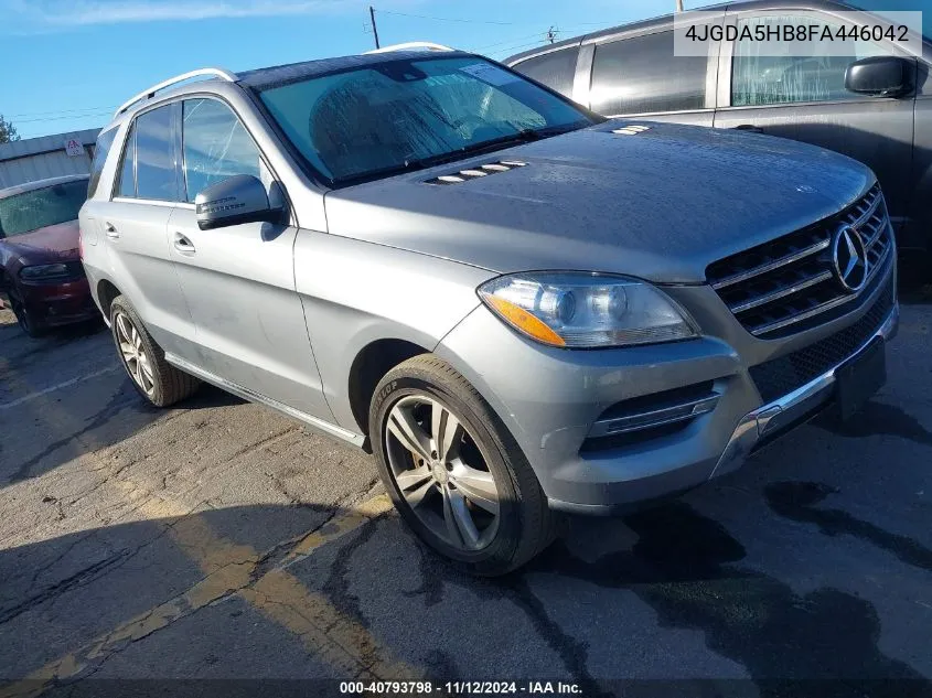 2015 Mercedes-Benz Ml 350 4Matic VIN: 4JGDA5HB8FA446042 Lot: 40793798