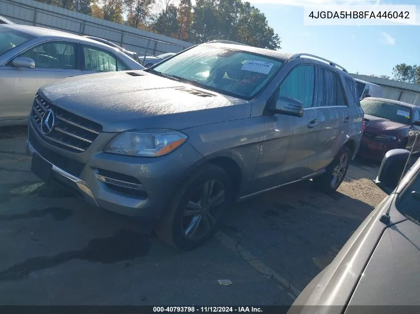 2015 Mercedes-Benz Ml 350 4Matic VIN: 4JGDA5HB8FA446042 Lot: 40793798