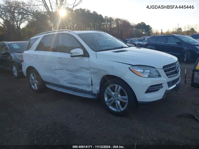 2015 Mercedes-Benz Ml 350 4Matic VIN: 4JGDA5HB5FA445446 Lot: 40814171