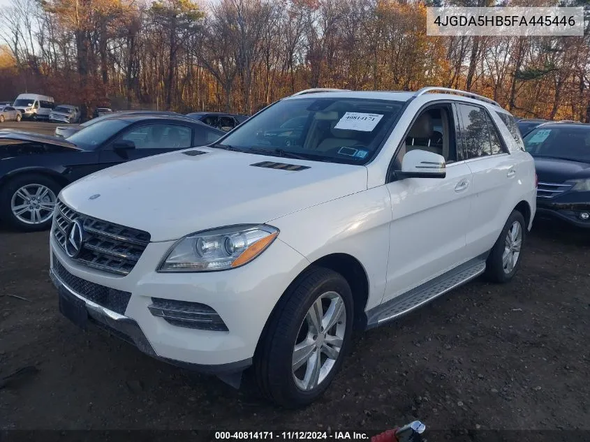 2015 Mercedes-Benz Ml 350 4Matic VIN: 4JGDA5HB5FA445446 Lot: 40814171