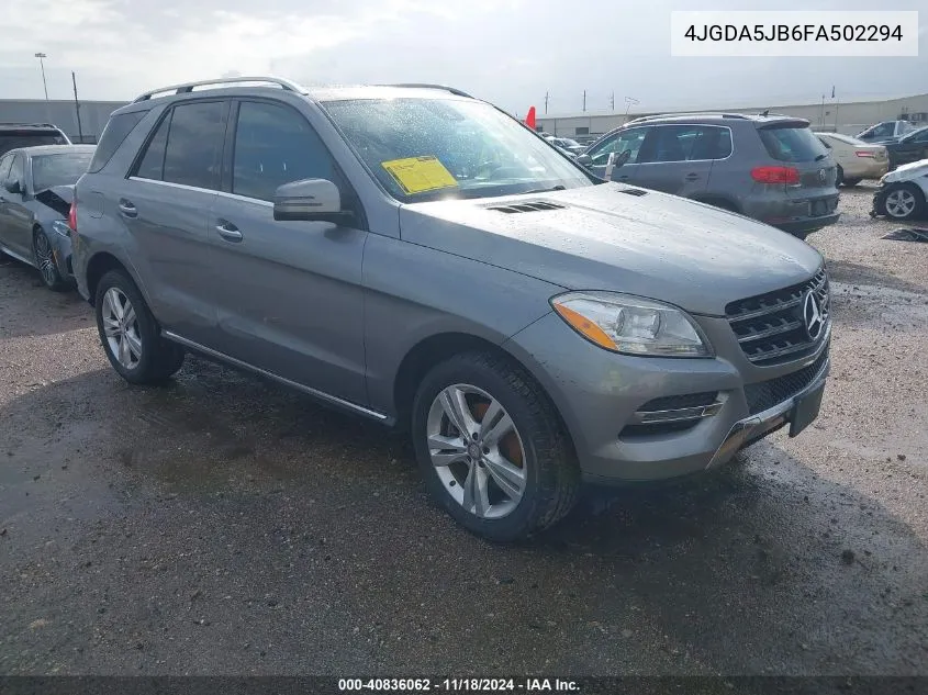 2015 Mercedes-Benz Ml 350 VIN: 4JGDA5JB6FA502294 Lot: 40836062