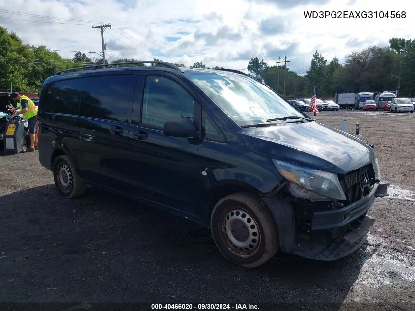 2016 Mercedes-Benz Metris VIN: WD3PG2EAXG3104568 Lot: 40466020