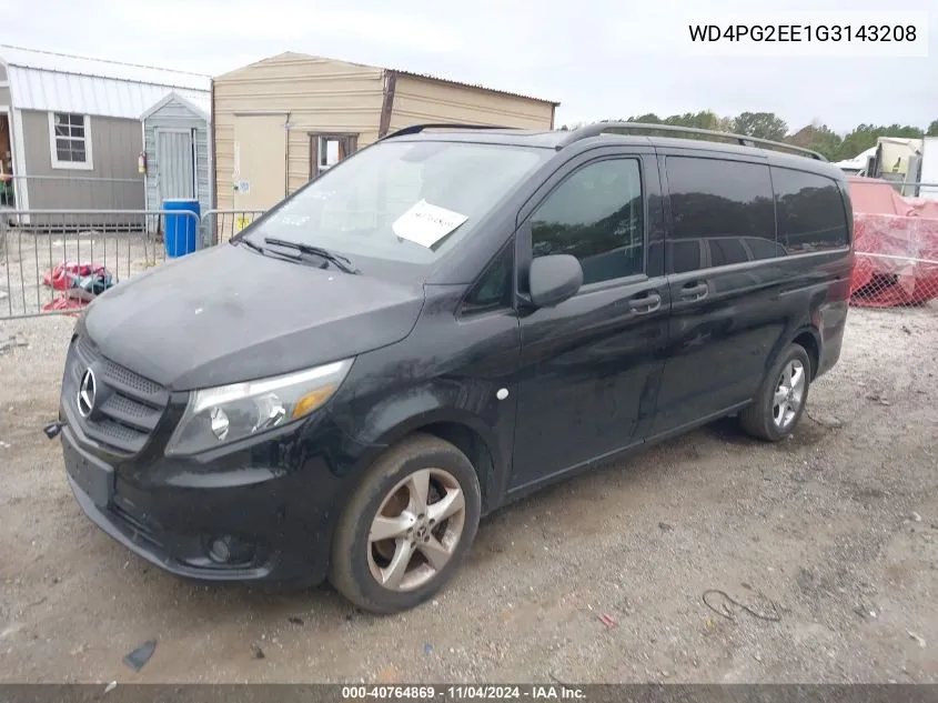 2016 Mercedes-Benz Metris VIN: WD4PG2EE1G3143208 Lot: 40764869