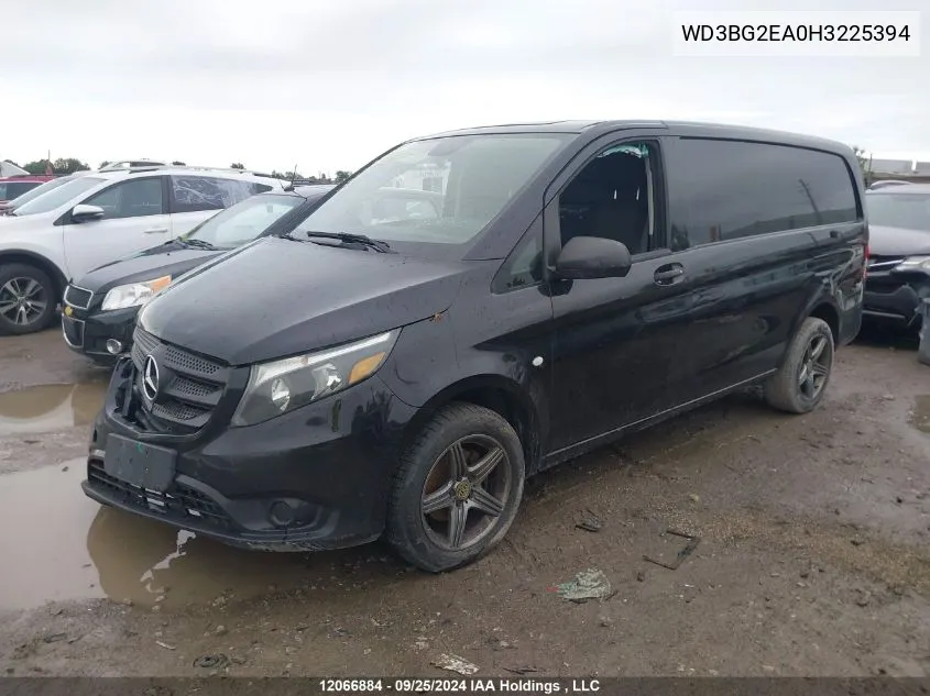 2017 Mercedes-Benz Metris VIN: WD3BG2EA0H3225394 Lot: 12066884