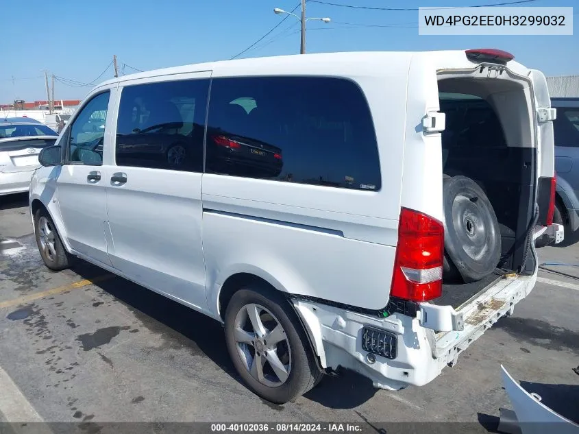 2017 Mercedes-Benz Metris VIN: WD4PG2EE0H3299032 Lot: 40102036