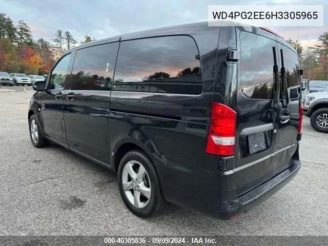 2017 Mercedes-Benz Metris VIN: WD4PG2EE6H3305965 Lot: 40305836