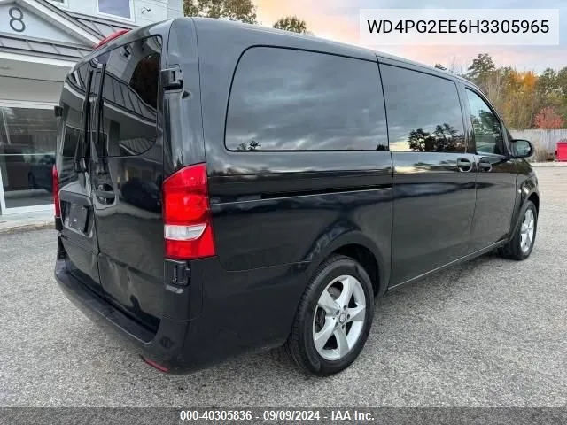 2017 Mercedes-Benz Metris VIN: WD4PG2EE6H3305965 Lot: 40305836