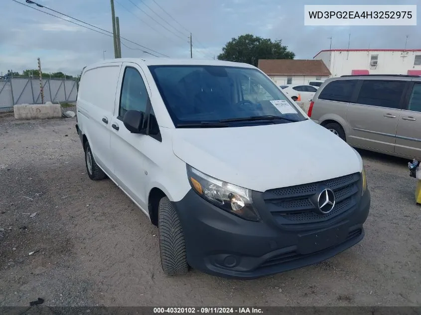 2017 Mercedes-Benz Metris VIN: WD3PG2EA4H3252975 Lot: 40320102