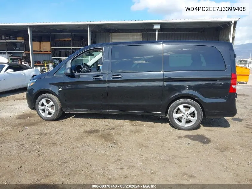 2018 Mercedes-Benz Metris VIN: WD4PG2EE7J3399408 Lot: 39370740